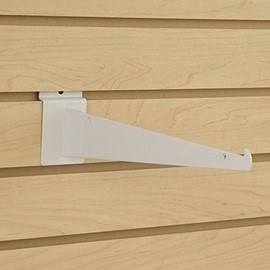 Only Hangers Shelf Brackets for Slatwall, 12", White (Pack of 4) - Fits All Slatwall
