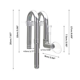 Aquarium Inflow & Outflow Pipes with Surface Skimmer, Stainless Steel Lily Pipes for 12mm/16mm Tubes Freshwater Seawater Fish Tank Plant Tank
