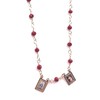 SIFRIMANIA Miraculous Virgin and Divine Mercy Scapular Necklace Red Crystal
