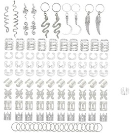 VENOFEN 122PCS Gold Hair Cuffs for Braids Loc Dreadlock Jewelry Metal Braids Clips Adjustable Hair Cuffs Rings Alloy Hair Accessories for Women and Girls