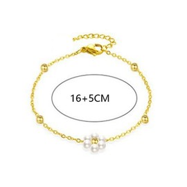 Gold Beaded Bracelet for Women Pearl Beads for Bracelets Dainty Pearl Flower Bracelet for Women Girls Jewelry Gifts