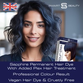 Blue Black Hair Dye Permanent with Anti-Breakage Plex Hair Care, Vegan Hair Dye & Cruelty-Free, 100% Grey Coverage, Midnight Blue Hair Dye, For All Hair Types Smart Beauty (Pack of 3)