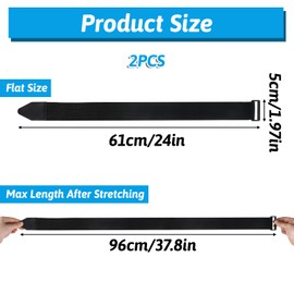 Wheelchair Foot Straps, Wheelchair Leg Strap, Wheelchair Restraint Strap for Elderly Patient, Dementia, Paralysis, Parkinson's, Legs Spasm, to Prevent Sliding, Wheelchair Accessories, Black, 2Pack