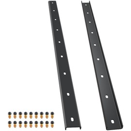 Sanbege 2 Pcs C-Channel Steel Support with Bolts, 36" Long x 1/2" Leg Hidden Metal Brackets for Live Edge Tabletop, Slab Furniture, Woodworking (Black)