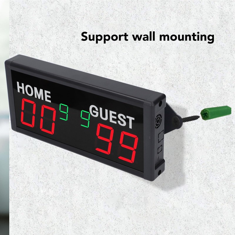 Portable Electronic Scoreboard, LED Digital Score Keeper with Remote, 1.8in
