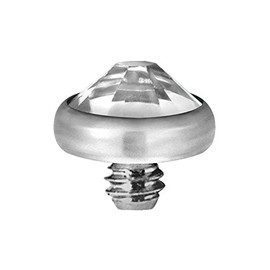 T-IADJ.CZ.5 mm Micro Attachment Dermal Anchor Piercing G23 Crystal Stone White, Stone, Crystal