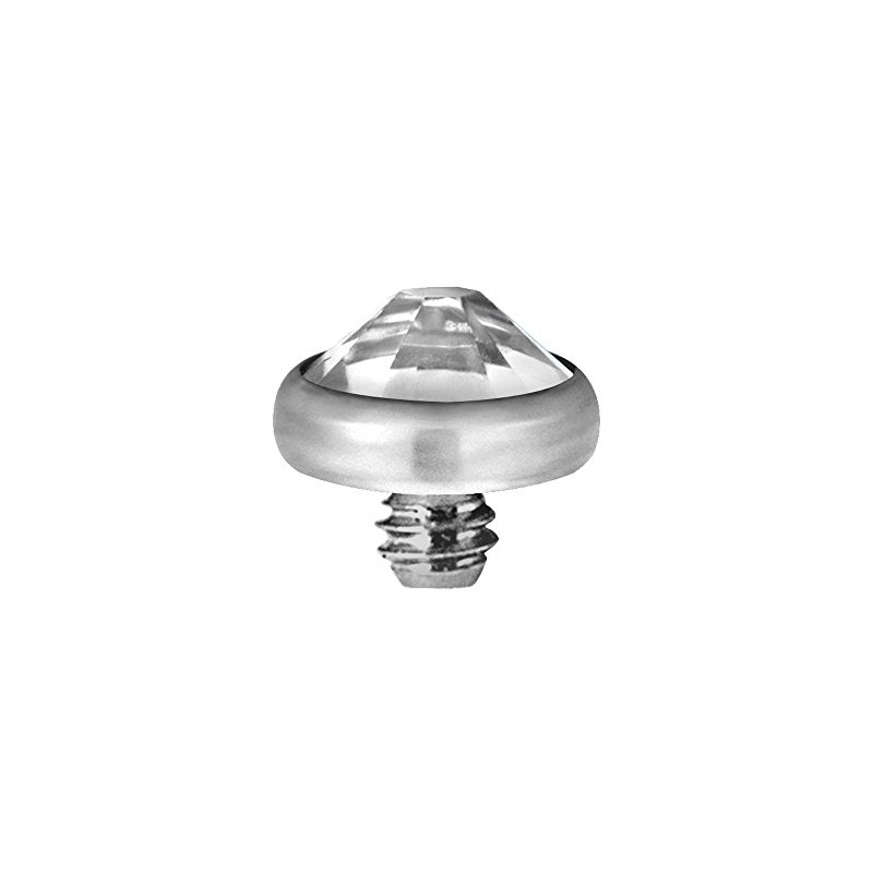 T-IADJ.CZ.5 mm Micro Attachment Dermal Anchor Piercing G23 Crystal Stone