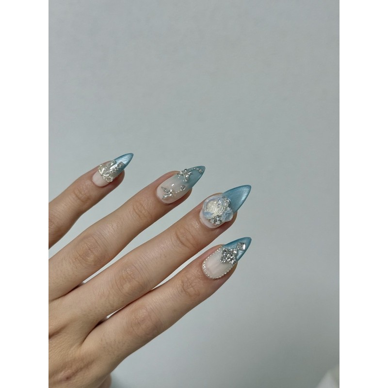 Summer Nail Magnetic Gel Blue Ocean Drop - S-Almond /