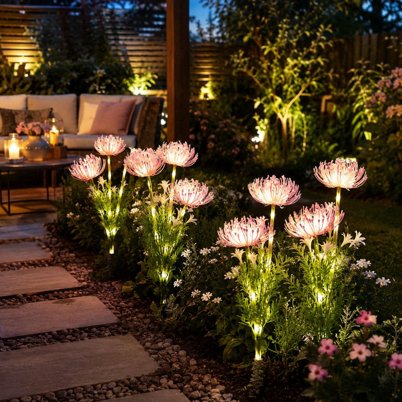 Solar Flower Garden Light for Outdoor Décor – Waterproof Ground