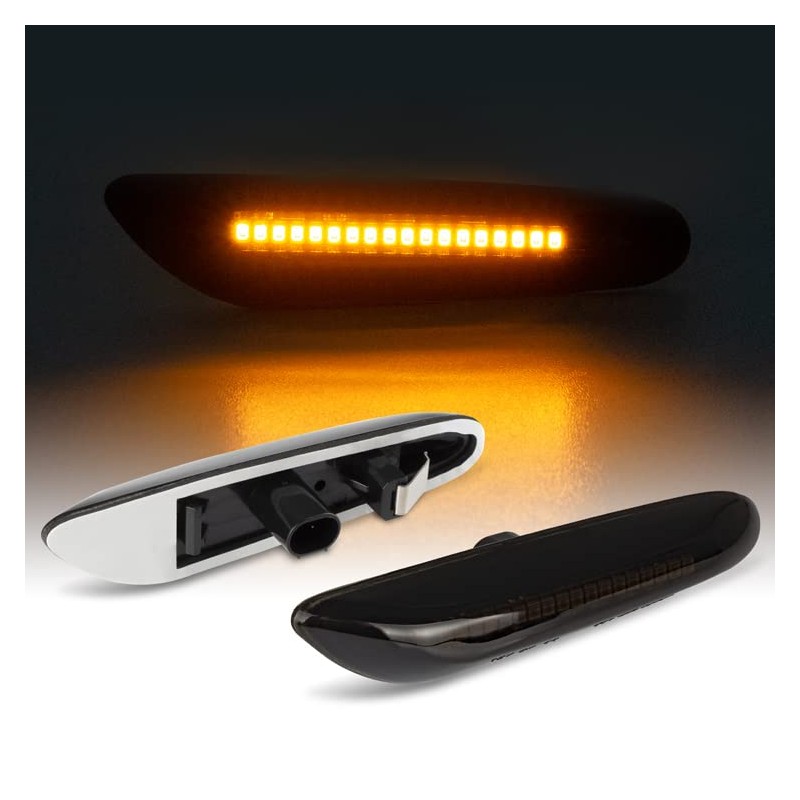 Side Indicator Black Smoke Pair Compatible with 1 Series E81