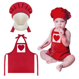 KHC-KHF Baby Photography Prop Chef Hat Apron Newborn Photograph Prop Chef Photo Props Costume Adjustable Strap for Boys and Girls Infant Twins