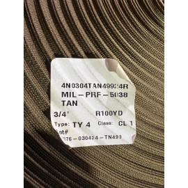 Unbranded 3/4” Tan 499 MIL-SPEC Webbing – Type IV, Class 1 – 100 Yard Roll – MIL-PRF-5038