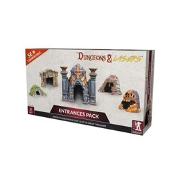 Dungeons & Lasers: Entrances Pack - 5 Detailed Entrances for Miniatures - DND Terrain Set for Tabletop RPG Games 5E Compatible - Unpainted and Unassembled - Ages 14+