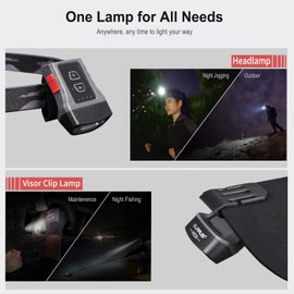 Klarus HC3 Rechargeable Motion Sensor Cap Visor Light - 100 Lumens COB LED Clip on Hat Light - Headlamp Flashlight with Red Light for Fishing Running Camping Reading