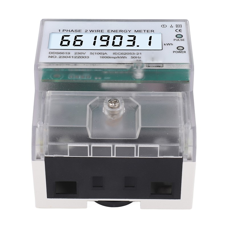 Digital Energy Meter 1 Phase 2 Wire KWh Electricity Wattmeter