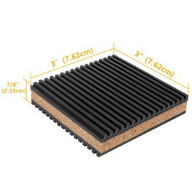 LBG Products Anti-Vibration Rubber Isolation Pads with Cork Material,3" X 3" X 7/8" Heavy Duty Blue EVA Isolation Pad for Air Conditioner,Compressors,HVAC etc