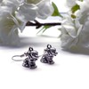 Puppy DOG Charm Earrings - Tibetan Silver 3D Charms on