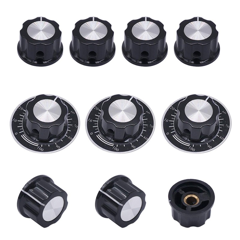 Taiss /10pcs Adjustable Rotate Button Potentiometer Control Knobs + 10pcs