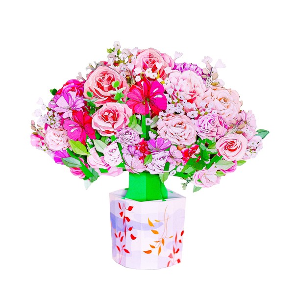 DKT Handmade Flower 3d card, Pop up flower cards, Greeting Cards, 3D Card, Card for Mom, Card for Wife, Anniversary Pop Up Cards