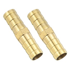 sourcing map 2 Pcs Brass Hose Barb Fitting Straight Connector Coupler, 3/8" ID Brass Fitting Air Hose Fittings for Connecting Water Fuel Air, Oil Hoses