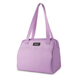 PackIt® Freezable Hampton Lunch Bag, Lavender, Built with EcoFreeze® Technology, Collapsible, Reusable, Zip Closure with Front Pocket and Shoulder Straps, Designed for Fresh Office Lunches