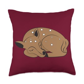 Kaisi Drawing, Snooze, Snooze, Dream Sleep, Dream Pajamas, Children's Snooze Light, Deer Sleep Throw Pillow, 18x18, Multicolor