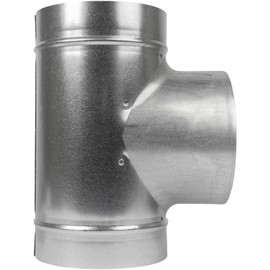 6" Inch T-Shape Ducting Splitter - 90 Degree Galvanized Steel 3-Way Dust Collection Fitting - Branches for Exhaust Fan - Ducting Adapter - Duct Hose Connector