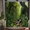 Ulticool Shower Curtain - Rainforest Nature Eco Plants Waterfall -