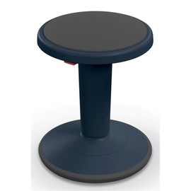 Pemberly Row 14-18" Plastic Hierarchy Height Adjustable Grow Short Stool in Navy