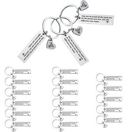 Leuik 20 Pcs Thank You Gift Appreciation Keychain Make a Difference Keychain Employee Appreciation Gifts Teacher Nurse Worker Appreciation Week Gifts