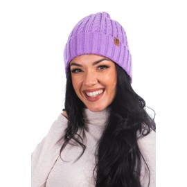 HEYO HCD004 Women's Winter Hat with Cuff, Knitted Hat, Warm Hat for Winter, purple