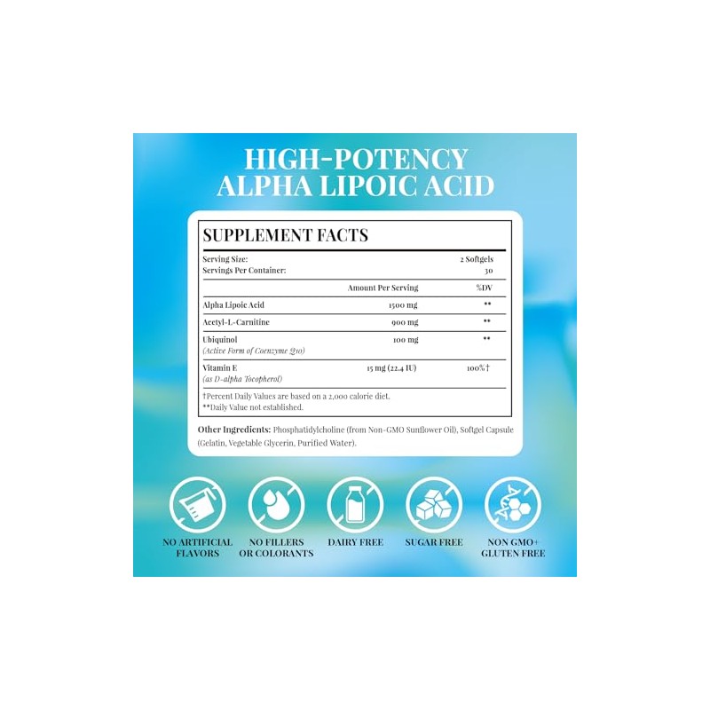 Fogoro Alpha Lipoic Acid 1500 mg - Advanced Liposomal Supplement
