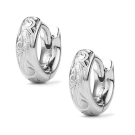 [Cisst Liber] Hawaiian Jewelry Earrings, Hoop Earrings, Men's, Women's, Brand, Rust-free, Small, Surgical Stainless Steel, Hypoallergenic, For One Ear, 18G, Silver, Gold, Pink Gold, 9.6mm, Stainless