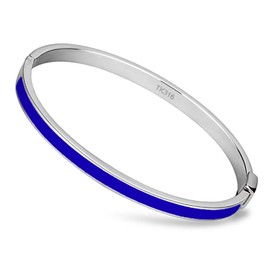 Panvisionary Thin Blue Line Bangle Stainless Steel and Epoxy
