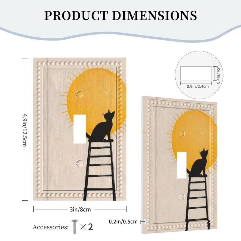 HLCoChT Decorative Art Light Switch Covers Sun - gazing Cat