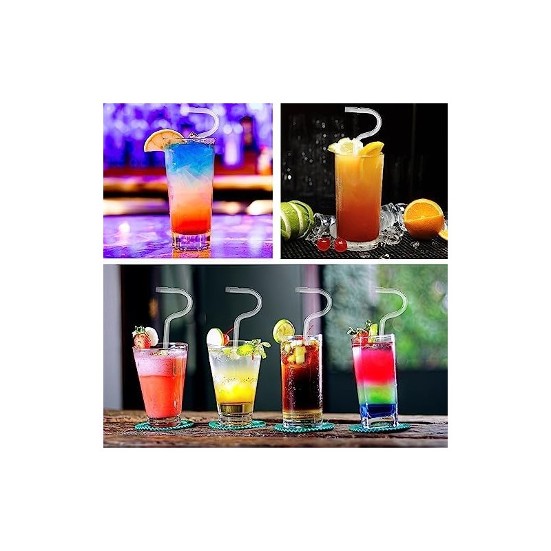 3pcs Reusable Glass Anti - Wrinkle Drinking Straws for Lip,