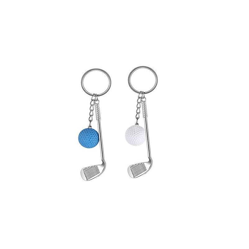 IKAAR Pack of 2 Keyrings Golf Ball Pendant Metal Gift