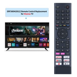 GOUYESHO ERF3I80H Sprachfernbedienung, Ersatz für Hisense QLED 4K TV 43E7HQ ERF3I80H ERF3I80H0012 ERF3I80H-0012 43A67H 43A6FG 55A6FG 58A6GG 70A6FG 75A6GG Voice Fernbedienung