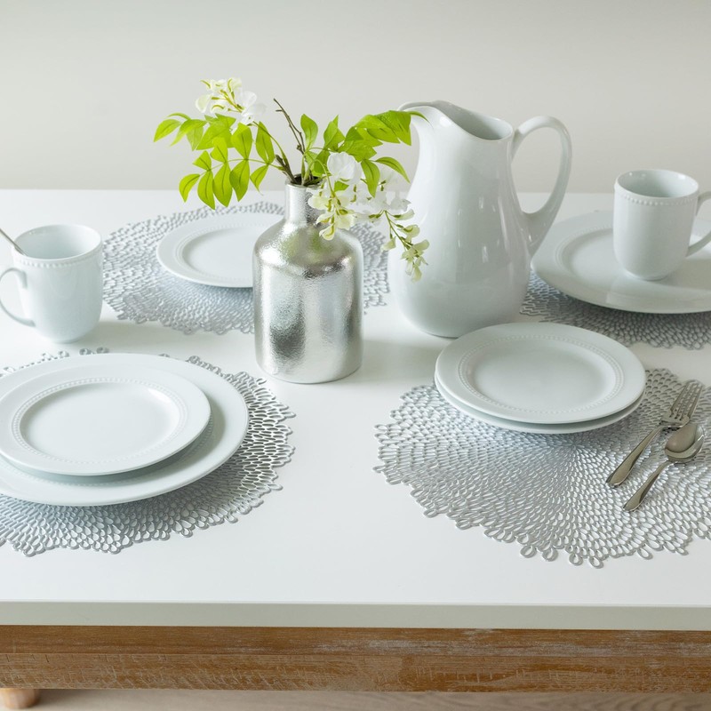 Benson Mills Pressed Bloom Vinyl Placemat (Set of 4), 15.5"