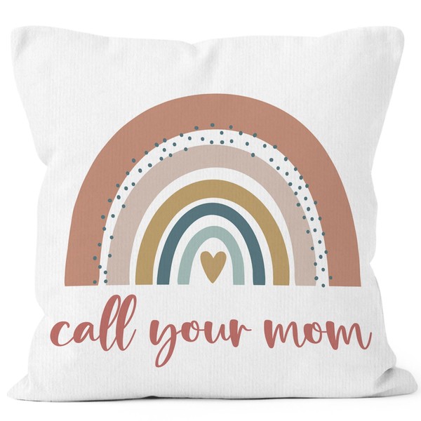 MONALET Call Your Mom Dorm Throw Pillow Covers 18x18, Boho