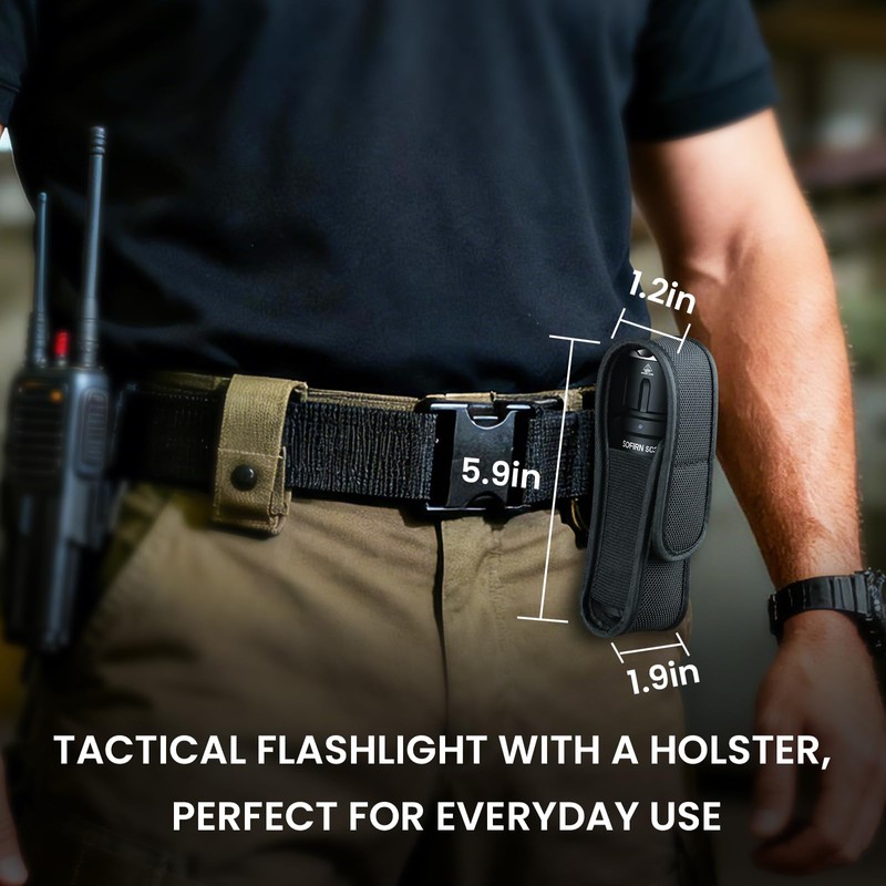 sofirn SC33 Tactical Flashlight with Holster, 5200LM Super Bright USB-C