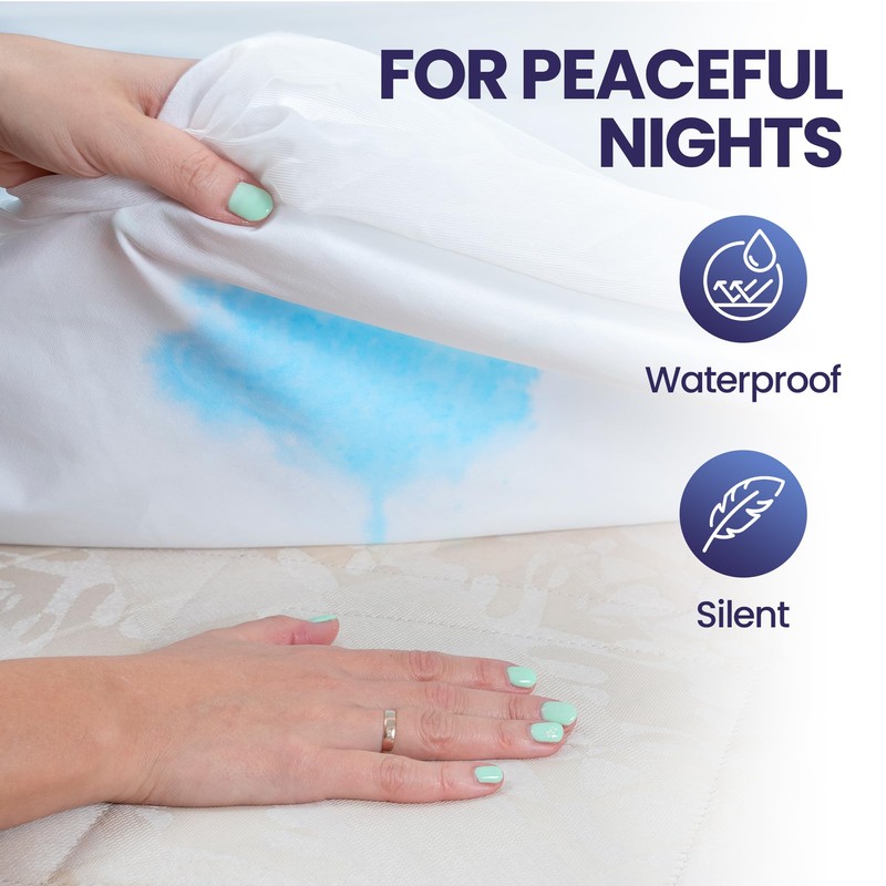 Waterproof Mattress Protector, 80 x 200 cm, Cotton Fleece Certified