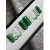 Handmade 🤍 CUSTOM Hard Gel Press On Nails, GREEN BLING
