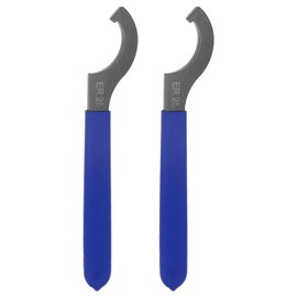 HARFINGTON 2 Pcs C Hook Spanner Wrench for ER25 Chuck Nut with Blue Non-Slip Handle