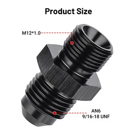 EVIL ENERGY 6AN Male Flare to M12 x 1.0mm Male Metric Fitting Adapter Aluminium Alloy 1PC