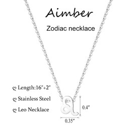 Aimber - Collar de astrología chapado en oro de 18 quilates para mujer, joyería de 12 colgantes del zodiaco, collar de constelaciones de horóscopo, Acero inoxidable, Sin piedra preciosa