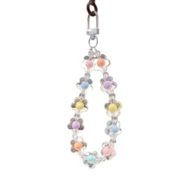 EZ PEACH Strap Smartphone Wrist Drop Prevention Mobile Hand Strap for Girls Hanging Pendant Decoration Fall Prevention Colorful Beads Cat Cat Flower Smartphone Accessories Compatible with All Models,