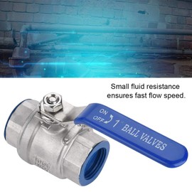 Akozon Full Port Ball Valve Female 304 Stainless Steel Two-Piece Full Port Female Ball Valve 3/4 Inch NPT 1000WOG for Water, Oil, Non-Corrosive Liquid and Non-flammable Gas