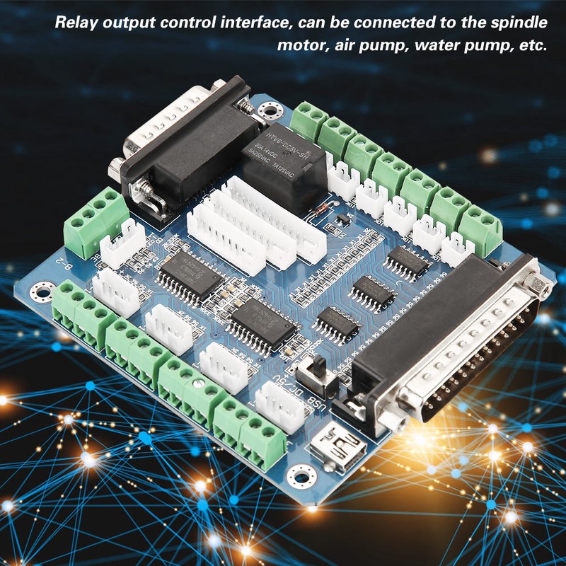 MACH3 Interface 5 Axis CNC Stepper Motor Driver Controller Breakout