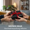 Brown Bear Wallet Zip Leather RFID Protection & Coin Compartment